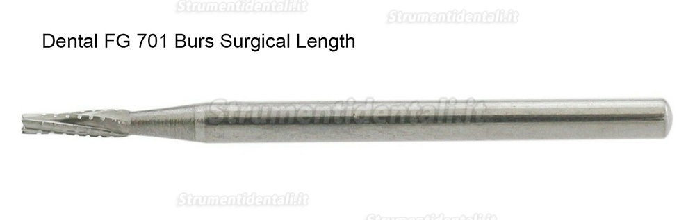 10 Pezzi FG SURG 701 fresa in metallo duro per fessure coniche dentali